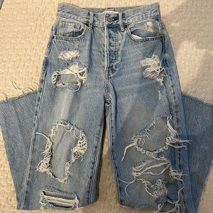 PacSun high rise straight light blue jeans size 23